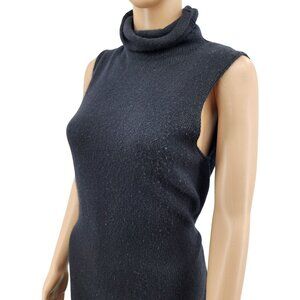 Vince Sleeveless Black Wool & Cashmere Knit Dress With Tie Back, Women's Small